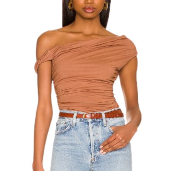Agolde Hilma Twist Sleeve Bodysuit - Picture 1 of 14